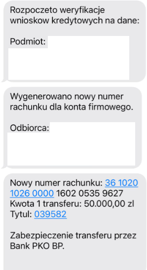 Oszust na ING - sms o kartach