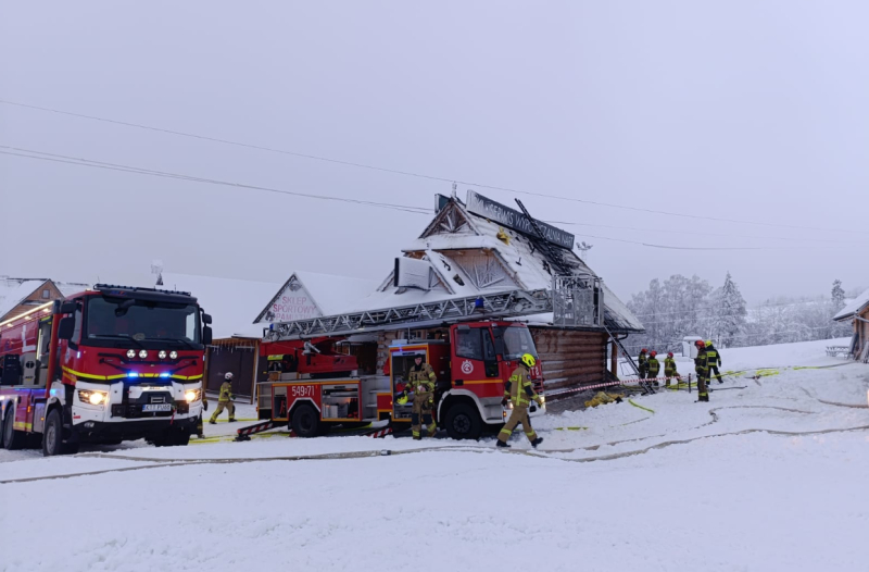 Pożar w wypożyczalni sprzętu narciarskiego-Białka Tatrzańska