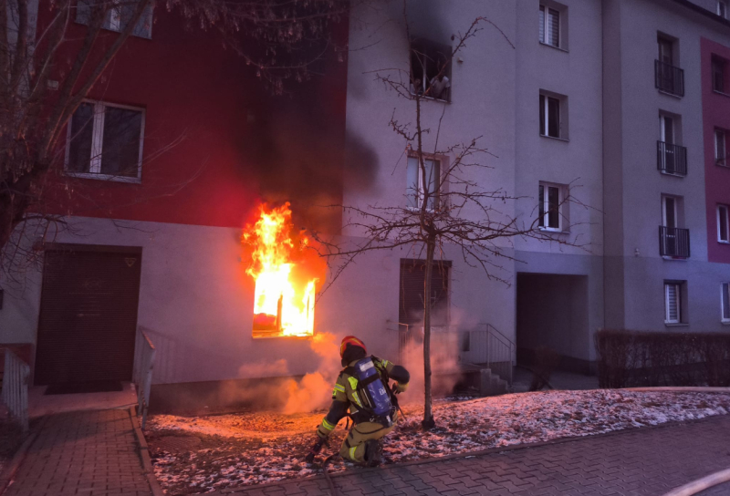 Pożar mieszkania - Bytom